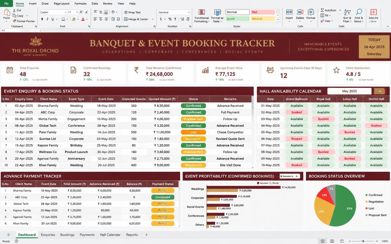 Banquet & Event Booking Tracker