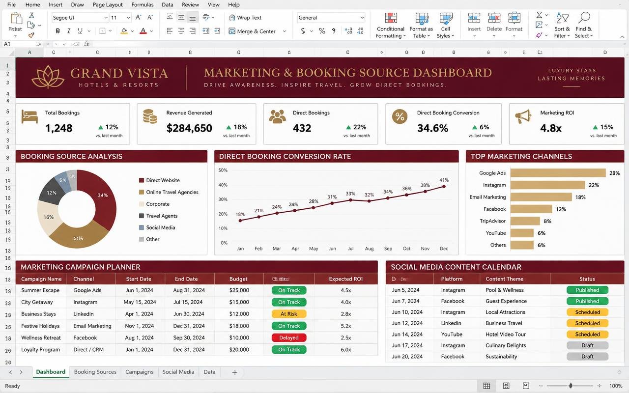 Marketing & Booking Source Dashboard
